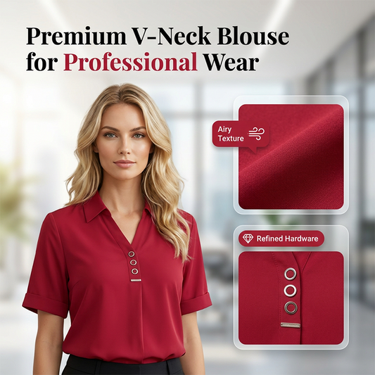 Women's Short Sleeve Solid Color Blouse