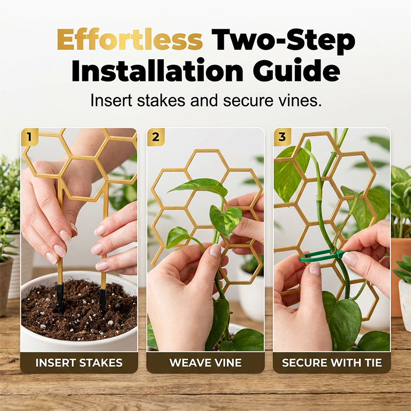 🌿 Honeycomb Plant Trellis – Rust-Proof, Stackable, Easy Install 🐝