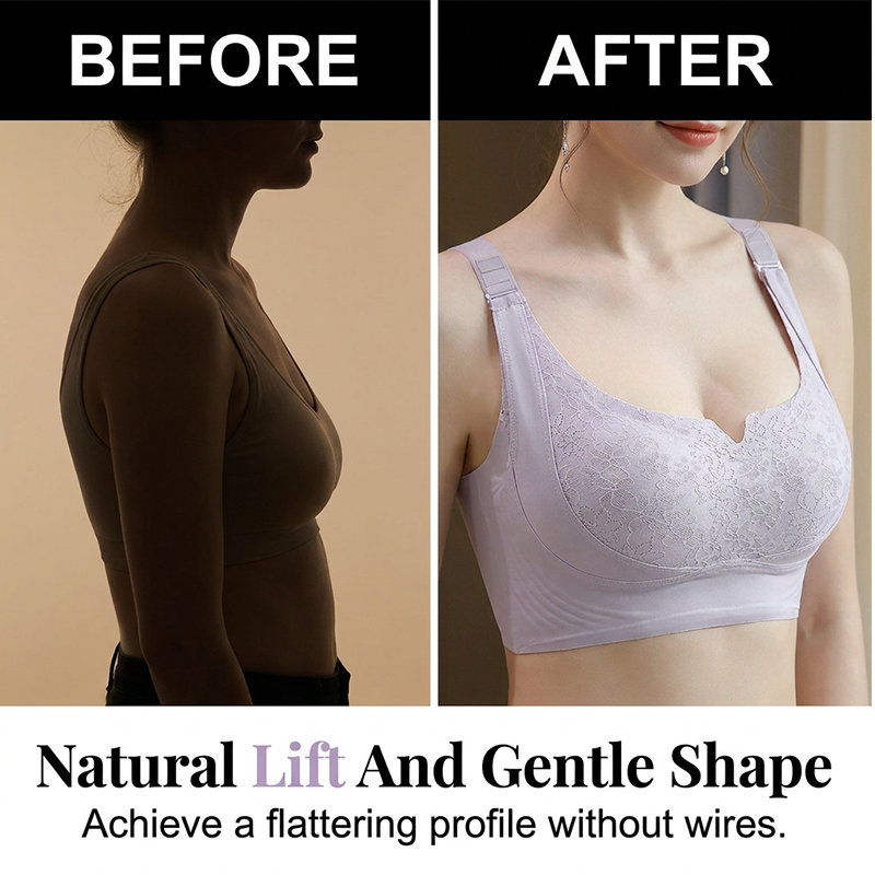 ☁️Women’s Lifting Soft Support Anti-Sagging Lace Bra – Wireless Support