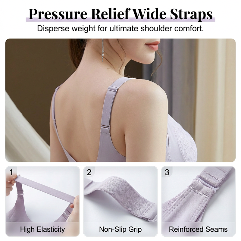 ☁️Women’s Lifting Soft Support Anti-Sagging Lace Bra – Wireless Support