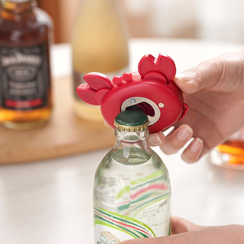 🦀 Multifunctional Magnetic Crab-Shaped Bottle Opener – 3-in-1, Cute, Always Handy ✨