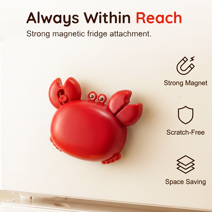 🦀 Multifunctional Magnetic Crab-Shaped Bottle Opener – 3-in-1, Cute, Always Handy ✨