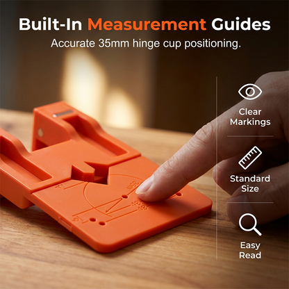 🔧✨ Cabinet Door Hinge Drilling Guide – Magnetic Clamp, Precise Alignment, 35mm 🪚
