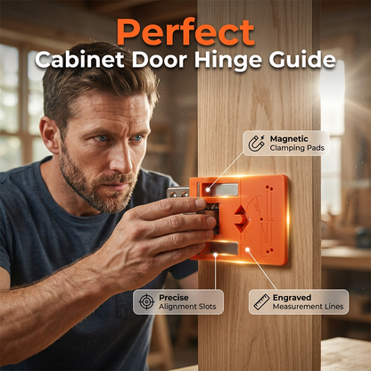 🔧✨ Cabinet Door Hinge Drilling Guide – Magnetic Clamp, Precise Alignment, 35mm 🪚