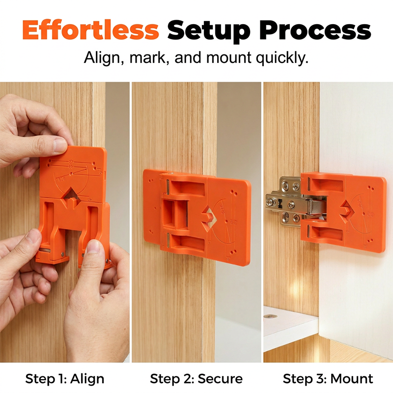 🔧✨ Cabinet Door Hinge Drilling Guide – Magnetic Clamp, Precise Alignment, 35mm 🪚
