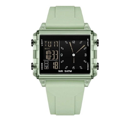 ✨Waterproof Transparent Digital Watch – 50M Rating, Luminous Display, Hybrid Time