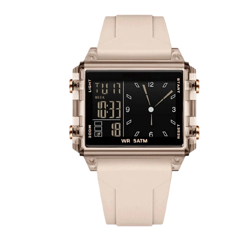 ✨Waterproof Transparent Digital Watch – 50M Rating, Luminous Display, Hybrid Time