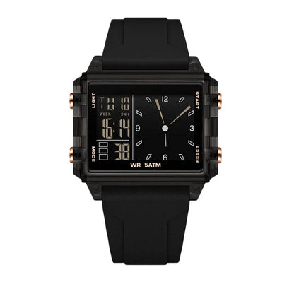 ✨Waterproof Transparent Digital Watch – 50M Rating, Luminous Display, Hybrid Time