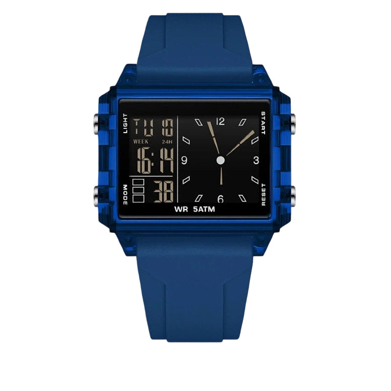 ✨Waterproof Transparent Digital Watch – 50M Rating, Luminous Display, Hybrid Time