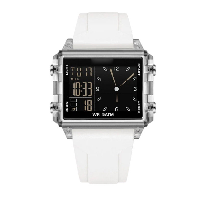 ✨Waterproof Transparent Digital Watch – 50M Rating, Luminous Display, Hybrid Time