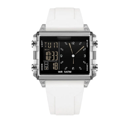 ✨Waterproof Transparent Digital Watch – 50M Rating, Luminous Display, Hybrid Time