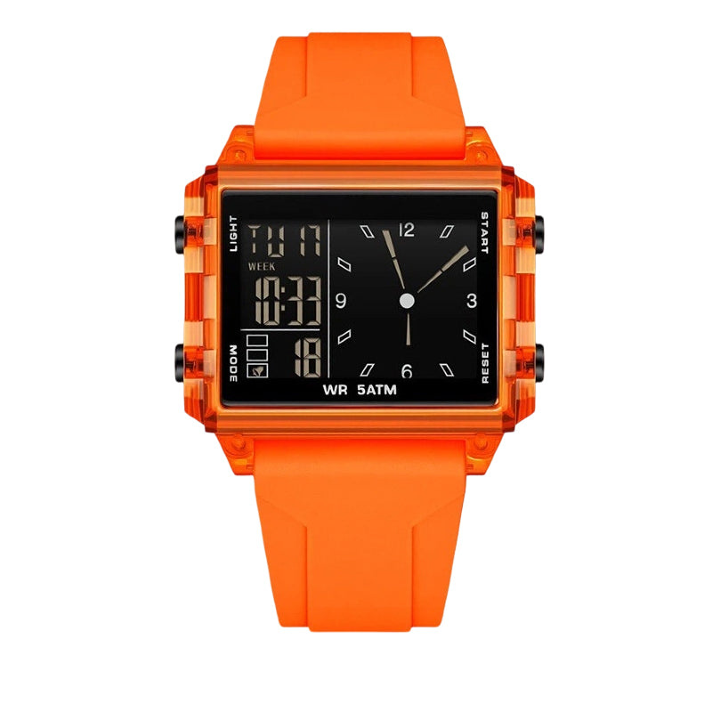 ✨Waterproof Transparent Digital Watch – 50M Rating, Luminous Display, Hybrid Time
