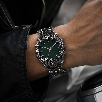 ⌚Creative Claw-Shaped Quartz Watch for Men – Red Dial, Sculptural Bracelet, Statement Style 🔥