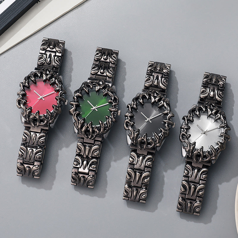 ⌚Creative Claw-Shaped Quartz Watch for Men – Red Dial, Sculptural Bracelet, Statement Style 🔥