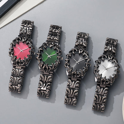 ⌚Creative Claw-Shaped Quartz Watch for Men – Red Dial, Sculptural Bracelet, Statement Style 🔥