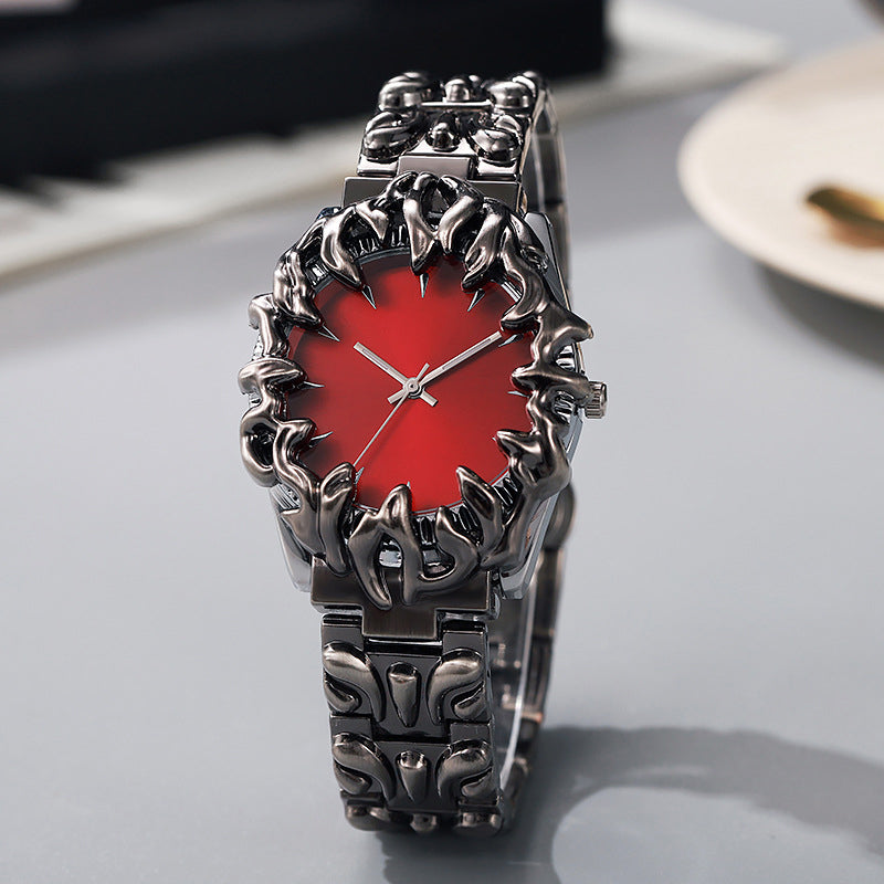 ⌚Creative Claw-Shaped Quartz Watch for Men – Red Dial, Sculptural Bracelet, Statement Style 🔥