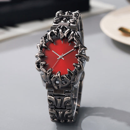 ⌚Creative Claw-Shaped Quartz Watch for Men – Red Dial, Sculptural Bracelet, Statement Style 🔥
