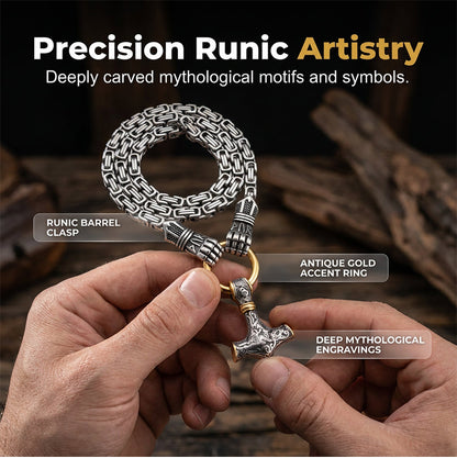 ⚡Viking Thor Hammer Pendant Necklace🔨 – Stainless steel with Byzantine chain – Bold & durable – perfect for daily wear or gifting ✨💪