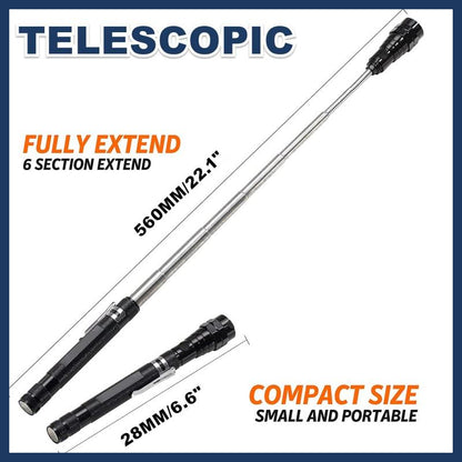 🔦 Multifunctional Magnetic Telescopic Flashlight – Extendable, 360° Gooseneck, Super Bright 🛠️