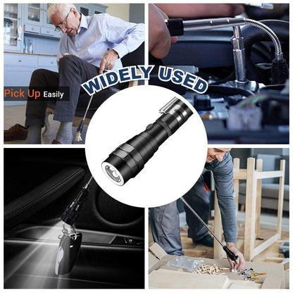 🔦 Multifunctional Magnetic Telescopic Flashlight – Extendable, 360° Gooseneck, Super Bright 🛠️