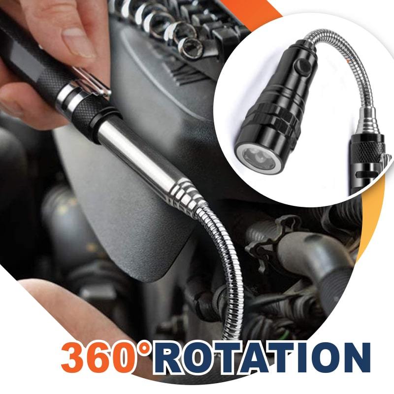 🔦 Multifunctional Magnetic Telescopic Flashlight – Extendable, 360° Gooseneck, Super Bright 🛠️