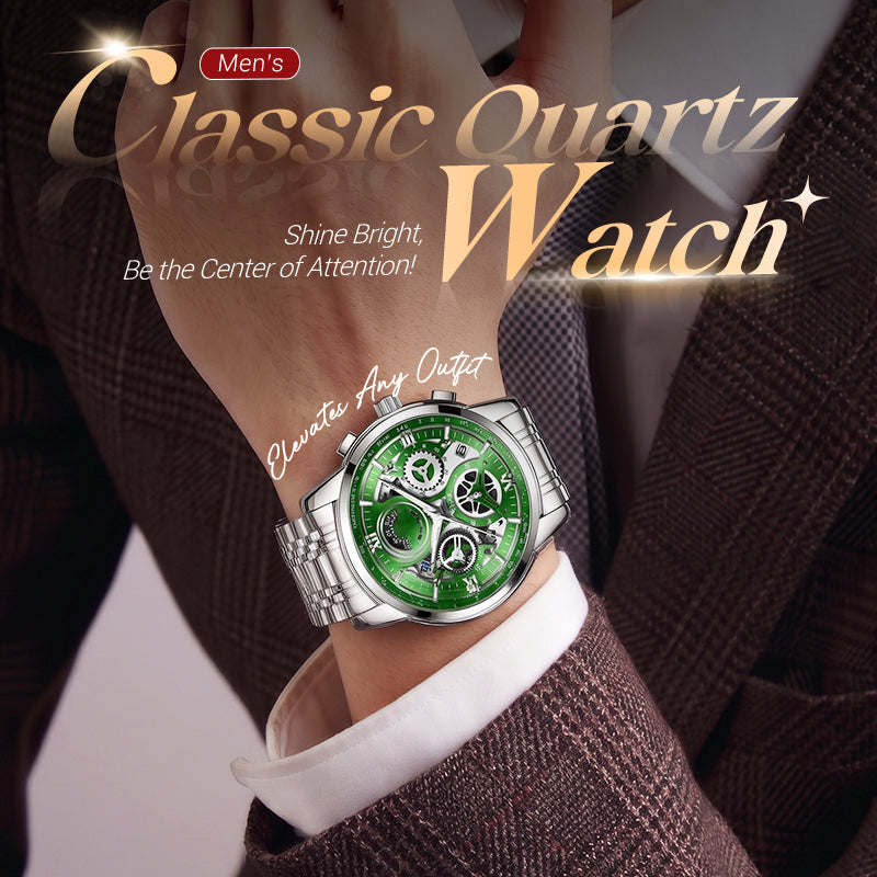 ⌚✨ Men's Classic Quartz Watch – Durable Band, Timeless Style 🖤