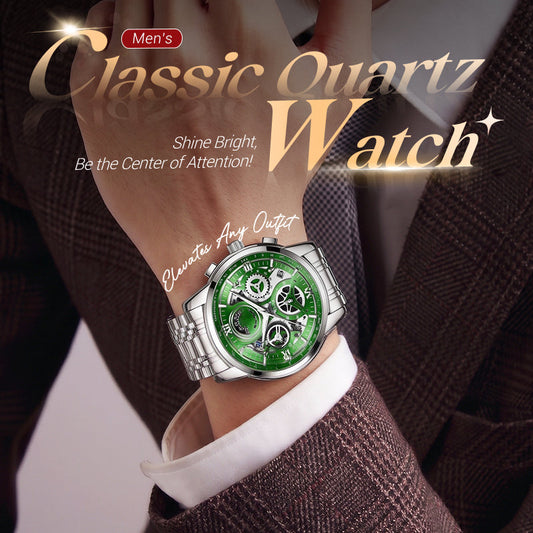 ⌚✨ Men's Classic Quartz Watch – Durable Band, Timeless Style 🖤