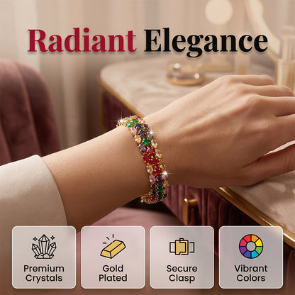 🌈Luxurious bracelet with coloured zirconia stones💞May your life be as colourful as a rainbow