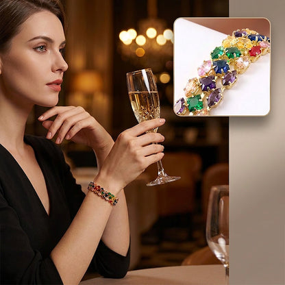 🌈Luxurious bracelet with coloured zirconia stones💞May your life be as colourful as a rainbow