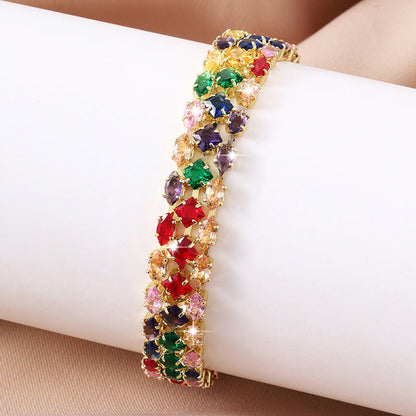 🌈Luxurious bracelet with coloured zirconia stones💞May your life be as colourful as a rainbow