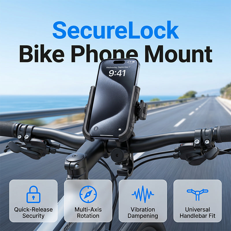 🚴‍♂️ Quick-Release Bike Phone Mount – SecureLock & Shockproof Padding 📱