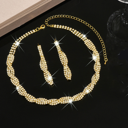 ✨ Sparkling Rhinestone Claw Chain Necklace & Earrings Set 💎