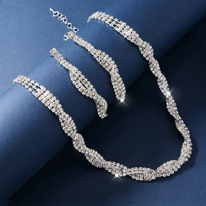 ✨ Sparkling Rhinestone Claw Chain Necklace & Earrings Set 💎