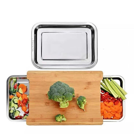 🔪Wooden Cutting Board with Slide-Out Trays