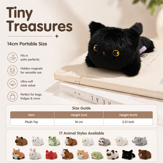 🧲 Cute Magnetic Plush Doll — Soft Fridge Magnet Toy | Adorable Kawaii Design🐈‍⬛🐘🐇