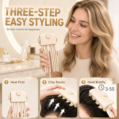 🔥Shape in 3 Seconds！💇 Wireless Heated Volumizing Root Lift Clip👱‍♀️High Cranial Top Magic Tool！Volumizing Root Lift Clip