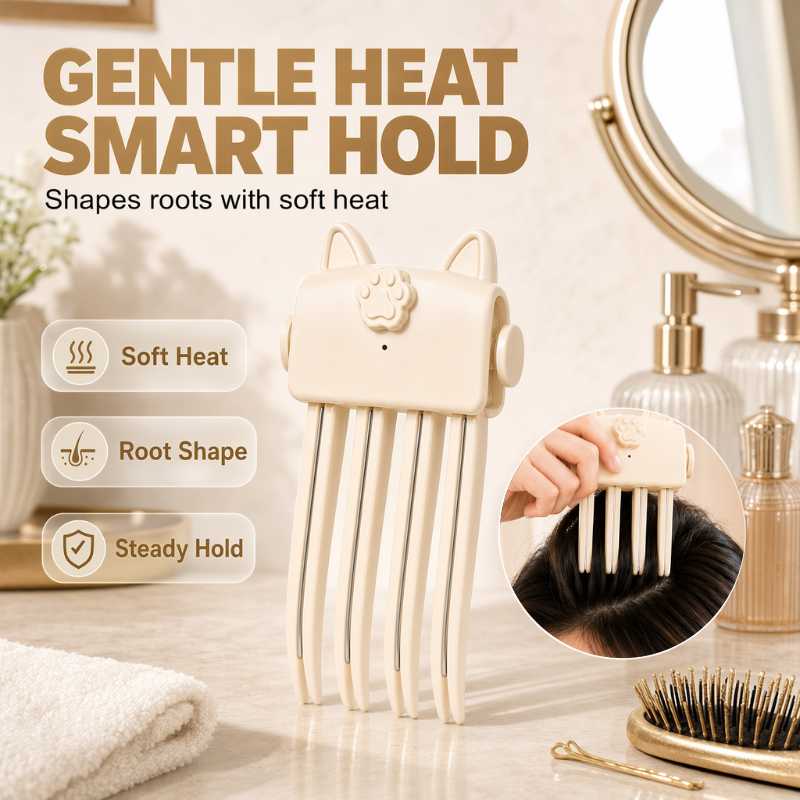 🔥Shape in 3 Seconds！💇 Wireless Heated Volumizing Root Lift Clip👱‍♀️High Cranial Top Magic Tool！Volumizing Root Lift Clip