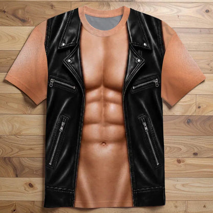 Men's Funny Fake Muscle Print T-Shirt