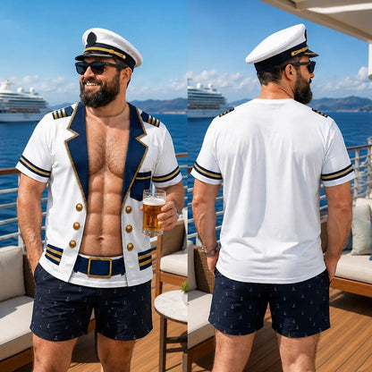 Mr Rolig Fake Muscle Print T-shirt