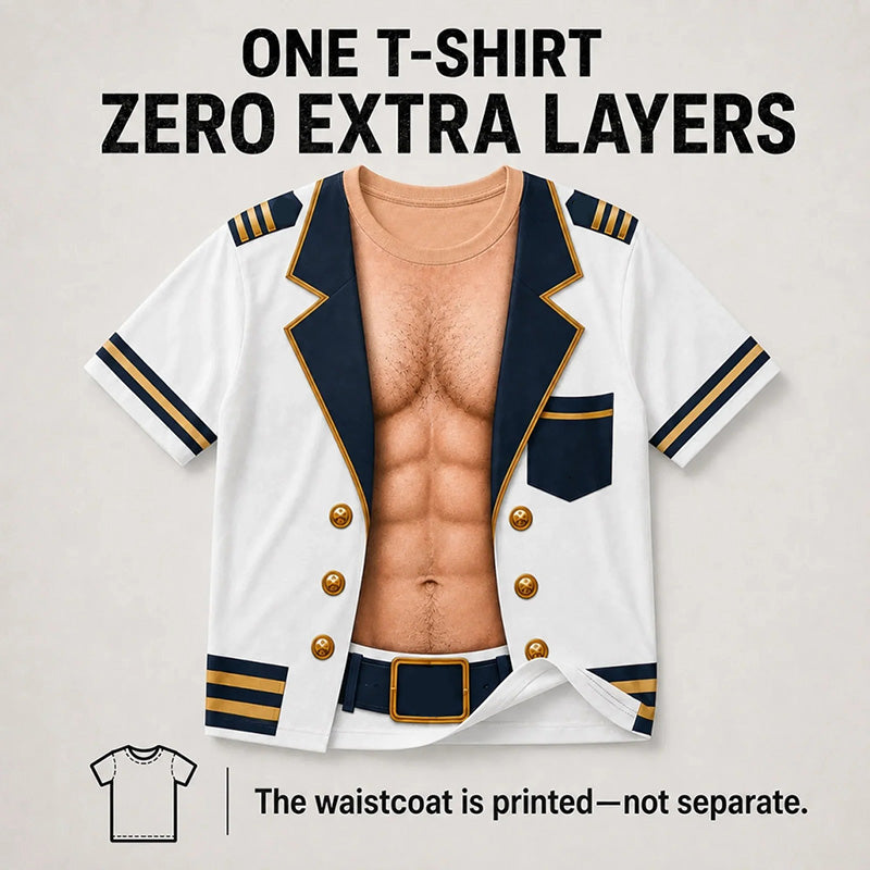 Mr Rolig Fake Muscle Print T-shirt