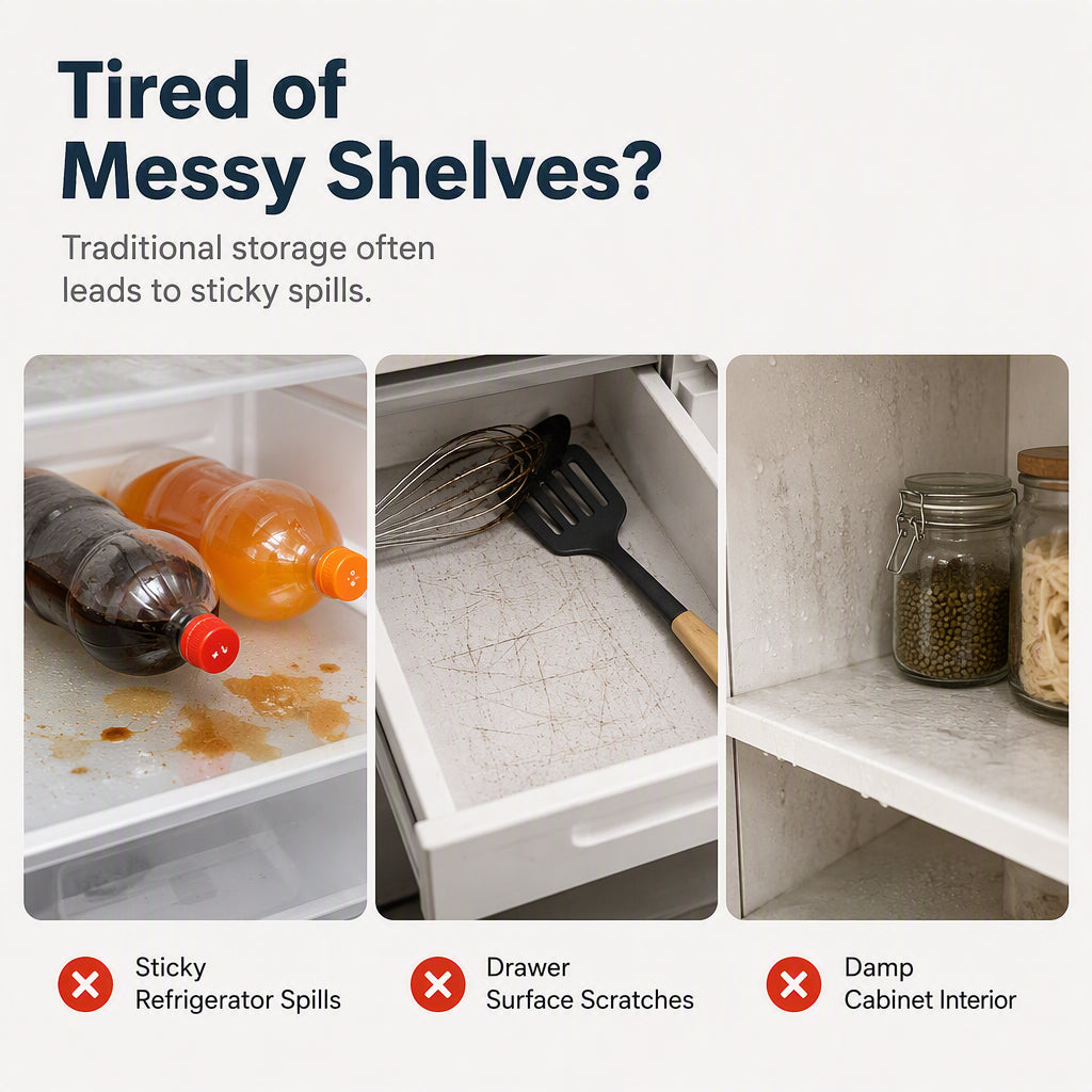🧊 🛡️Waterproof Fridge Shelf Liners – Non-slip, easy-clean & food-safe – Keeps fridge shelves fresh & organized ✨