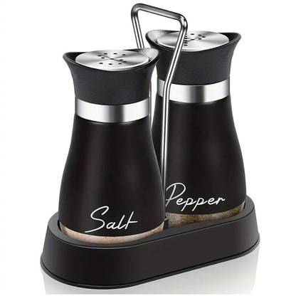 🐧Penguin Design Salt and Pepper Shaker Set, Transparent Glass Bottom Seasoning Dispenser, Large‑Mouth Refillable Spice Container for Kitchen Countertop