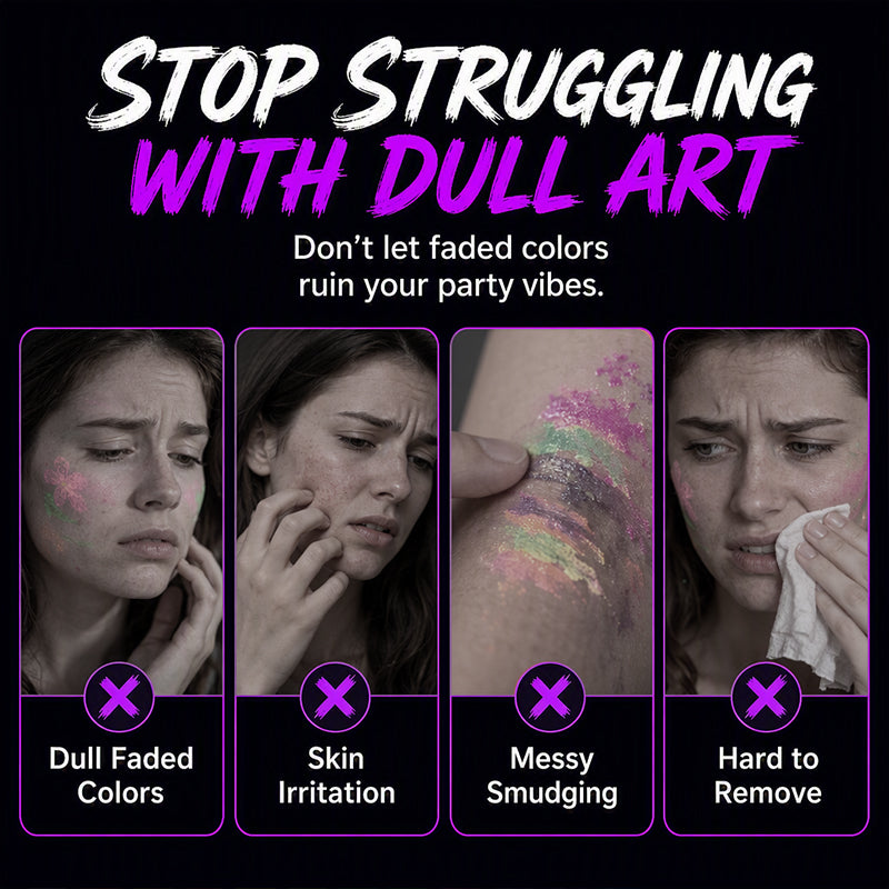 🔥 UV Glow Party & DIY Art Pens – Washable Fluorescent Skin Art Pen✨