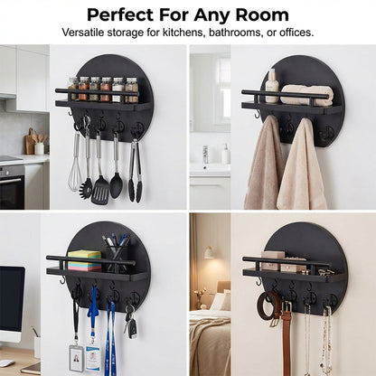 🏠🔑 Wall Mount Key Holder with Shelf & Hooks – Space-saving, sturdy & easy install – Organize keys & mail at your entryway ✨