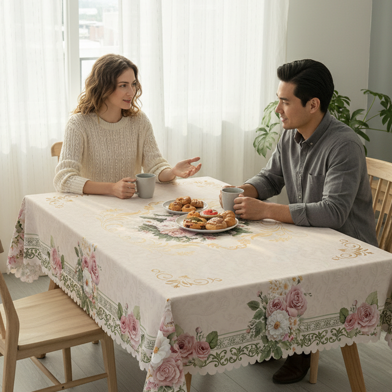 🍽️Waterproof Floral Print Tablecloth for Dining & Parties