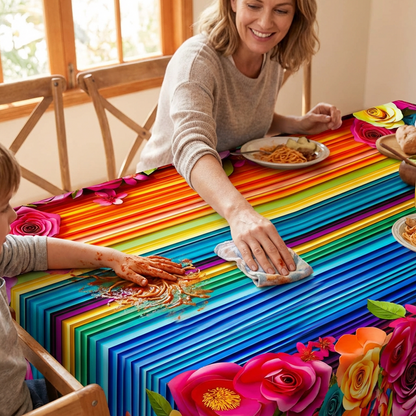 🍽️Waterproof Floral Print Tablecloth for Dining & Parties