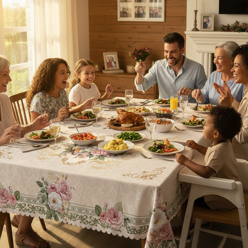 🍽️Waterproof Floral Print Tablecloth for Dining & Parties