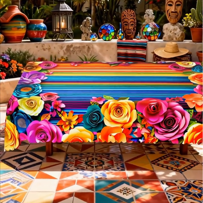 🍽️Waterproof Floral Print Tablecloth for Dining & Parties