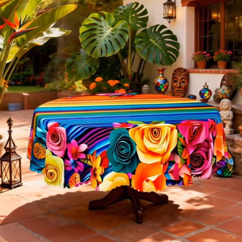 🍽️Waterproof Floral Print Tablecloth for Dining & Parties