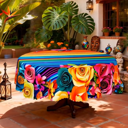 🍽️Waterproof Floral Print Tablecloth for Dining & Parties